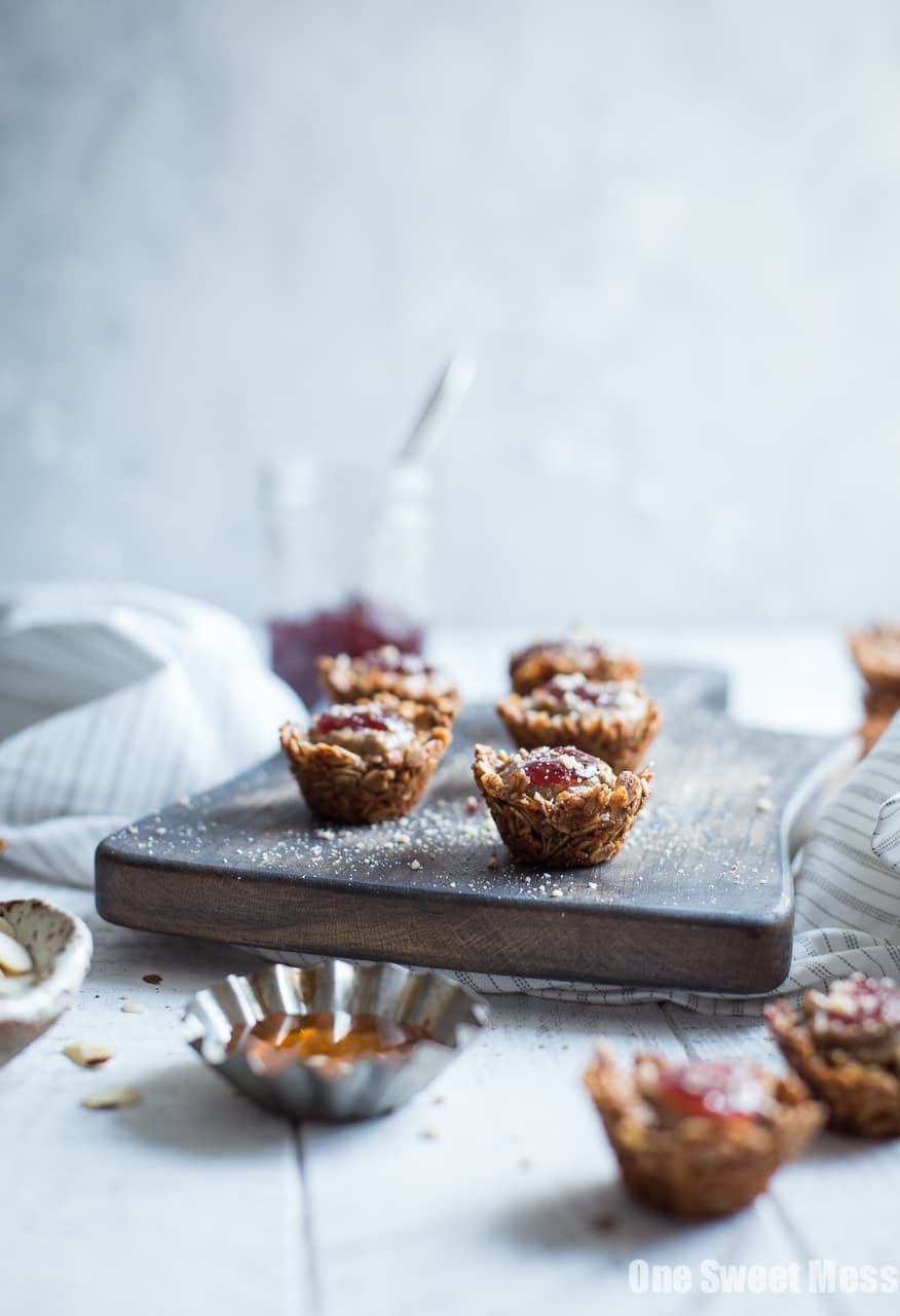 Honey Almond Butter Mini Granola Cups {Gluten-Free + Naturally Sweetened}
