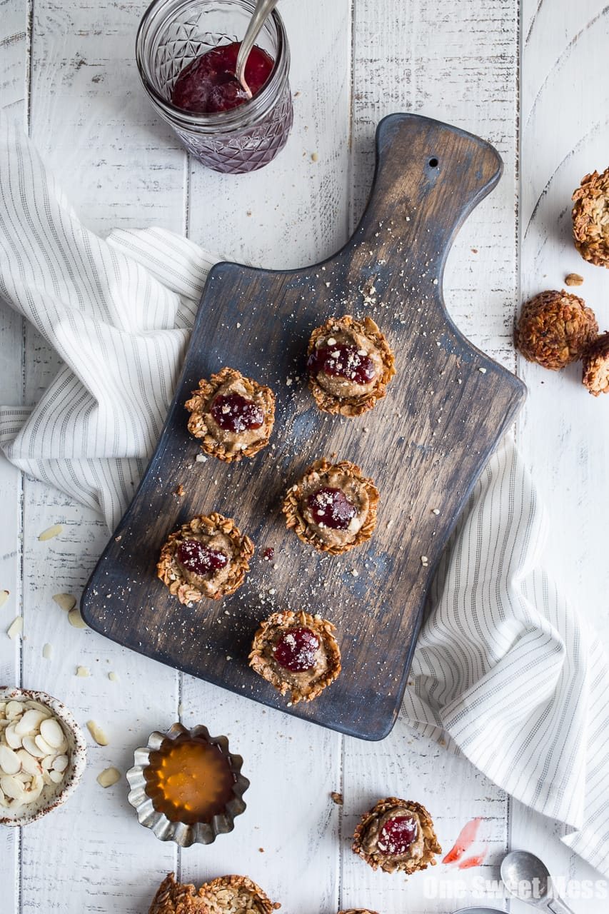 Honey Almond Butter Mini Granola Cups {Gluten-Free + Naturally Sweetened}