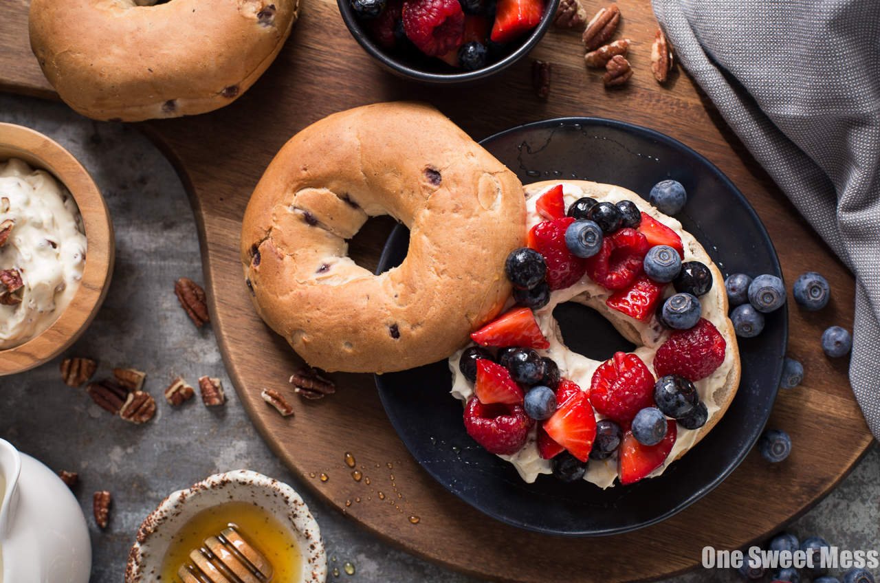 Honey Pecan Whipped Cream Cheese with Honeyed Fruit Salad