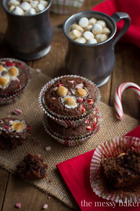 Hot Chocolate Peppermint Muffins