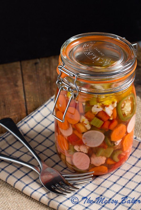 Hot & Spicy Giardiniera | www.themessybakerblog.com -7783