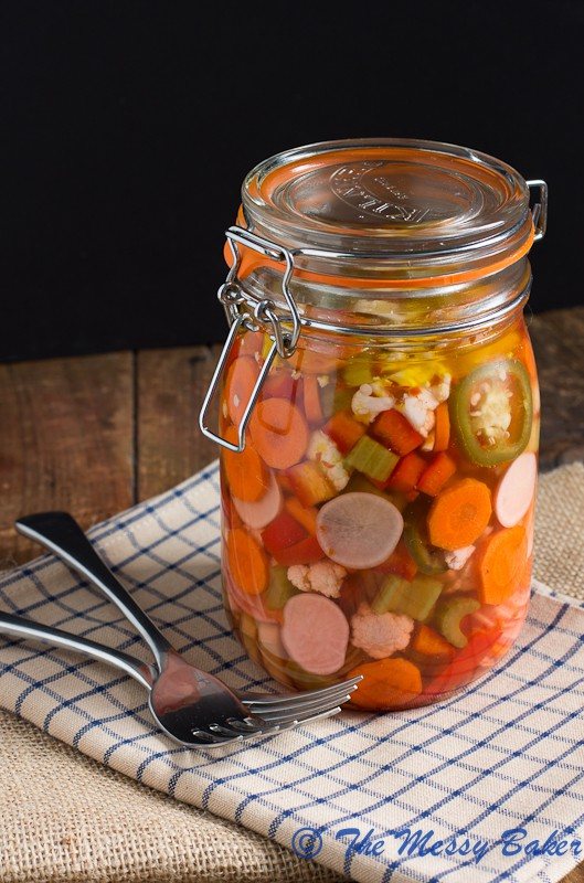 Hot & Spicy Giardiniera | www.themessybakerblog.com -7781