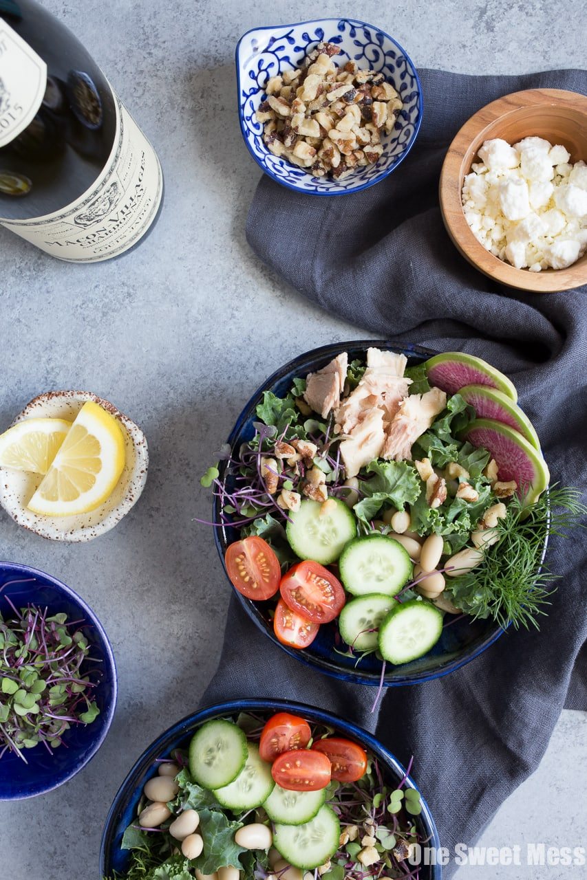 Kale, White Bean and Tuna Salad {Gluten-Free + Vegetarian}