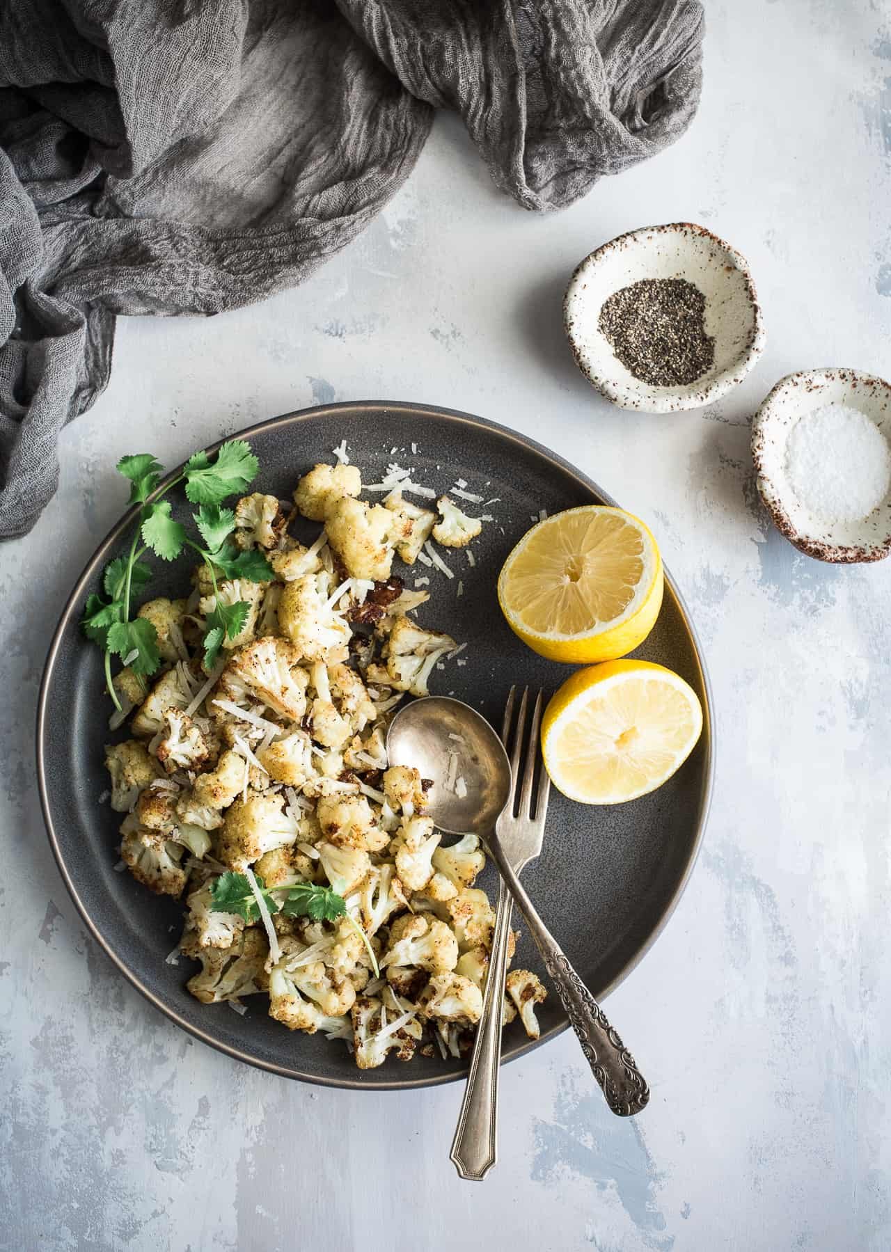Lemon Pepper Parmesan Roasted Cauliflower