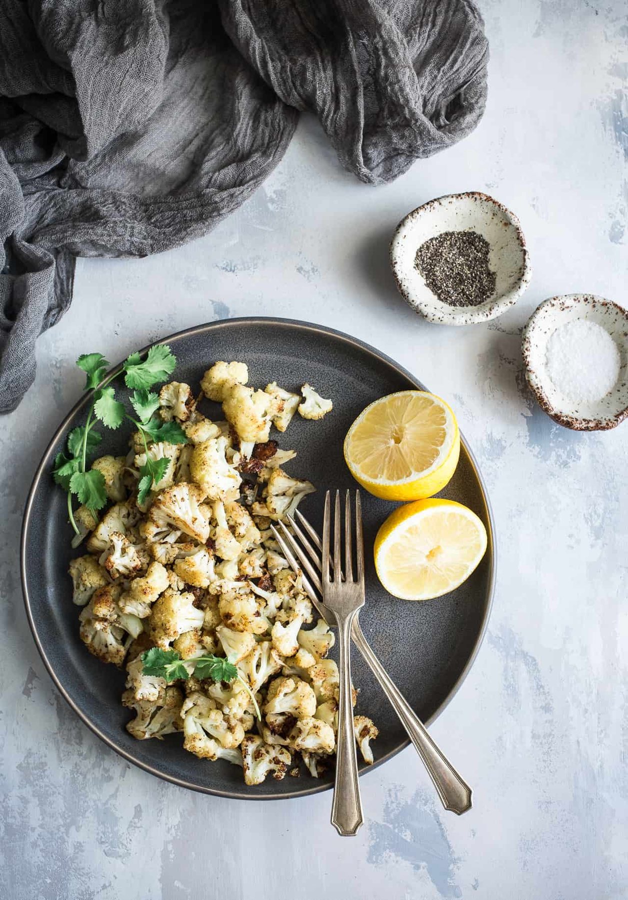 Lemon Pepper Parmesan Roasted Cauliflower
