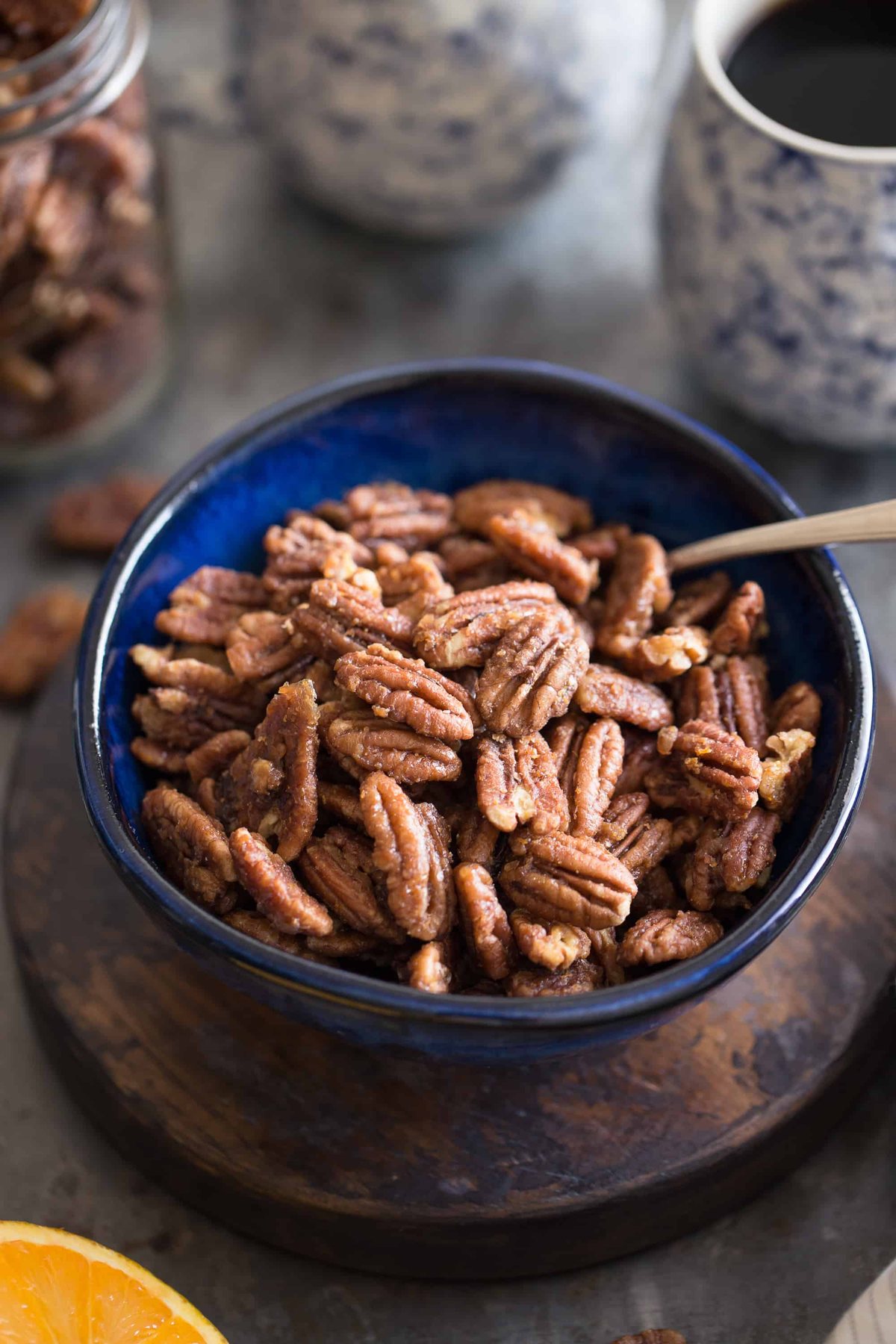 Maple-Orange Roasted Pecans | This naturally sweetened, gluten-free snack is bursting with the flavors of maple and orange.