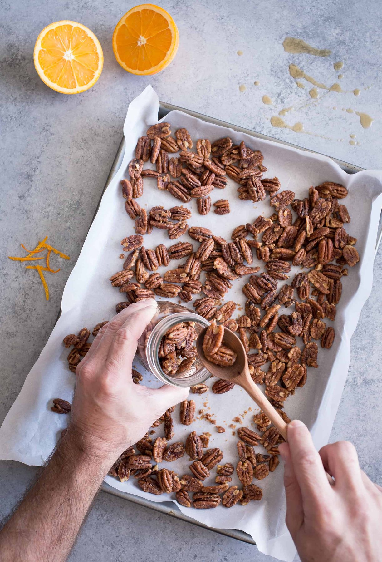 Maple-Orange Roasted Pecans | This naturally sweetened, gluten-free snack is bursting with the flavors of maple and orange.