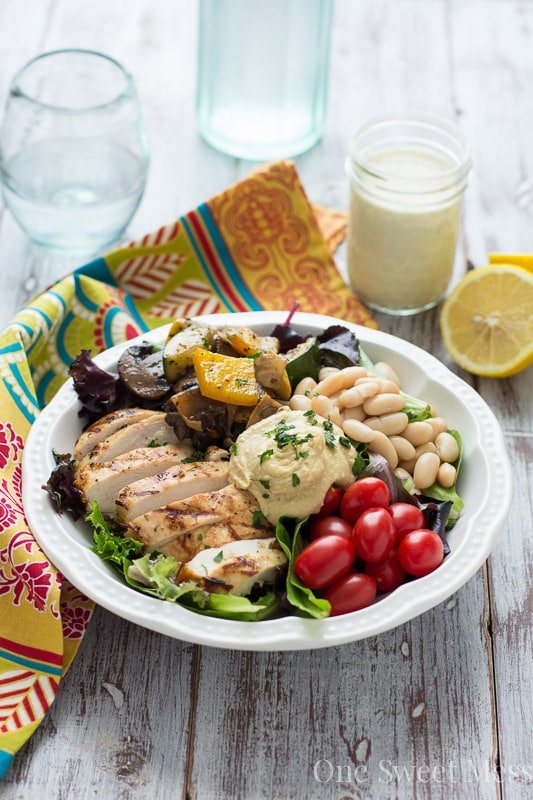 Mediterranean Chicken & Grilled Veggie Salad