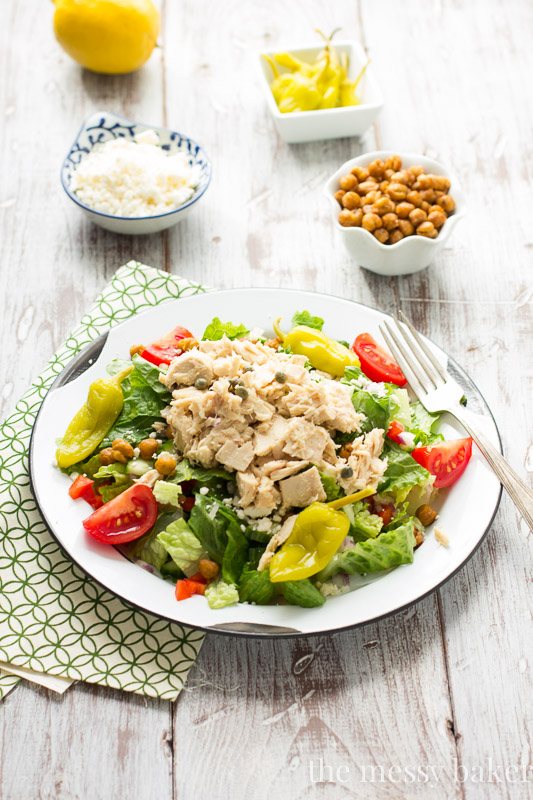Mediterranean Chopped Salad with Tuna