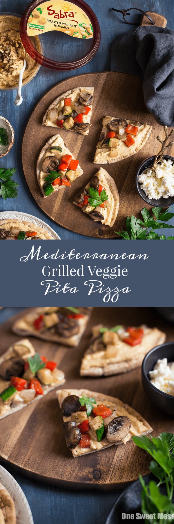 Mediterranean Grilled Veggie Pita Pizza