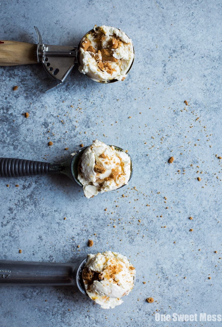 No-Churn Peach Cobbler Ice Cream