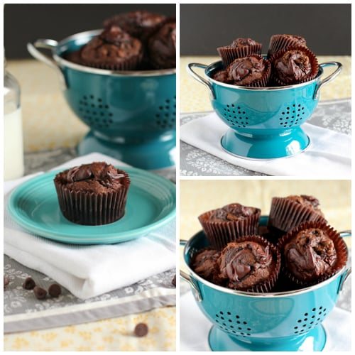 Nutella Swirl Pumpkin Chocolate Muffins Collage