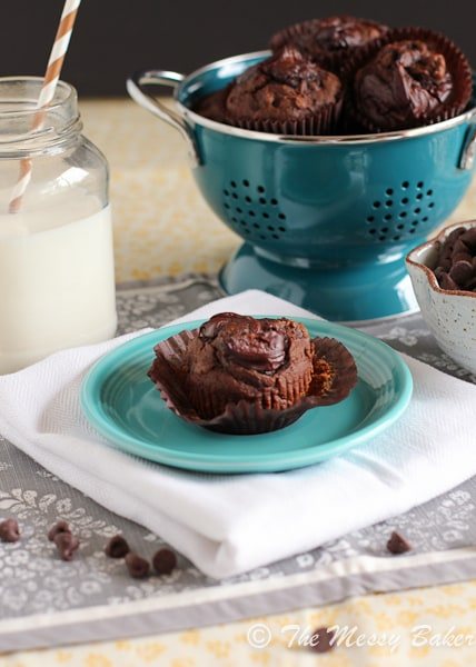 Nutella Swirl Pumpkin Chocolate Muffins {www.themessybakerblog.com}-4819