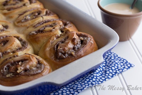 Nutella & Toasted Pecan Sweet Rolls | www.themessybakerblog.com-6511