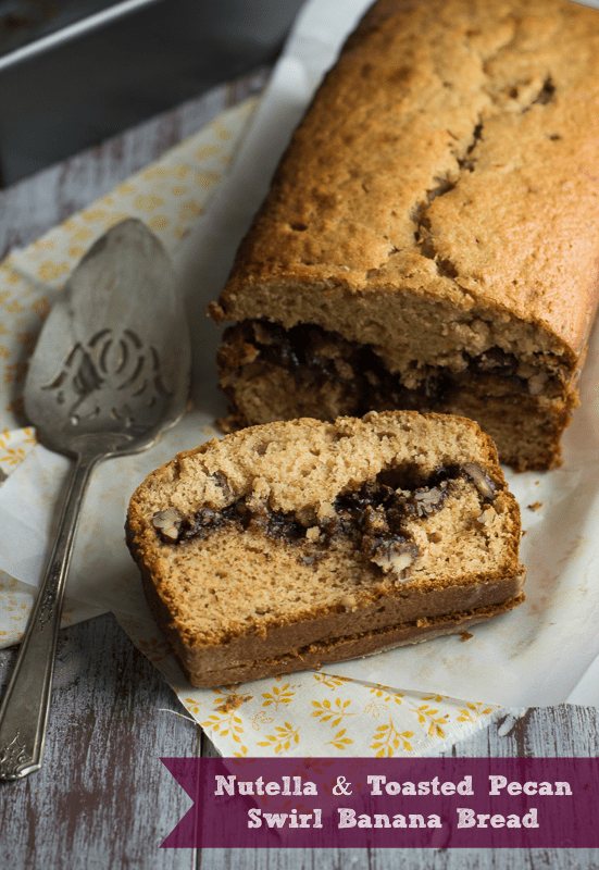 Nutella & Toasted Pecan Swirl Banana Bread