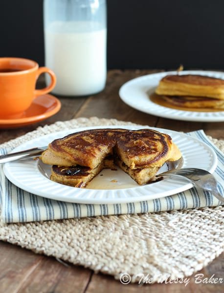 Orange Pumpkin Pancakes {www.themessybakerblog.com}-4691