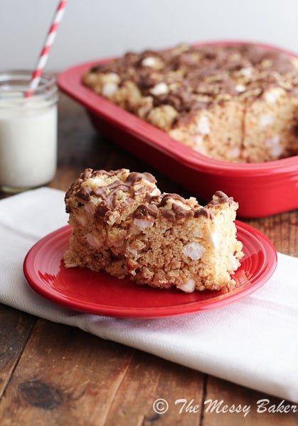 Peanut Butter Snickers Rice Krispie Treats