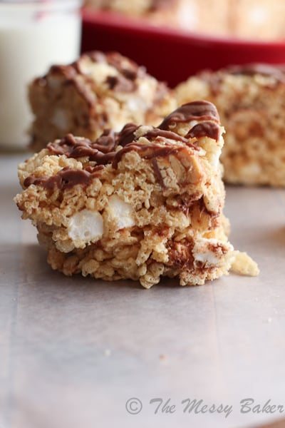 Peanut Butter Snickers Rice Crispy Treats-4857