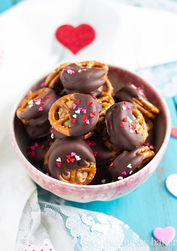 Peanut Butter Stuffed Chocolate Covered Pretzels