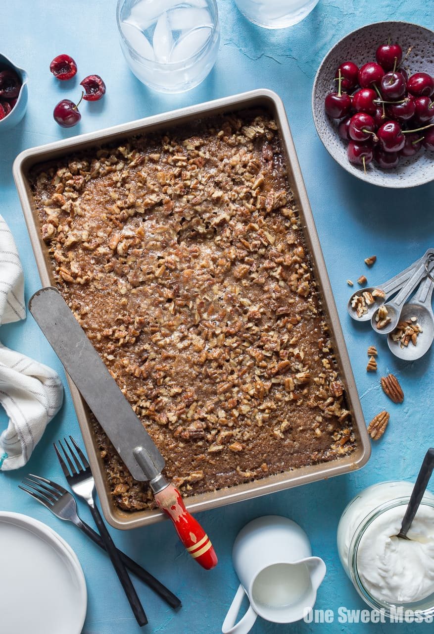 Pecan Glazed Cherry Buttermilk Cake