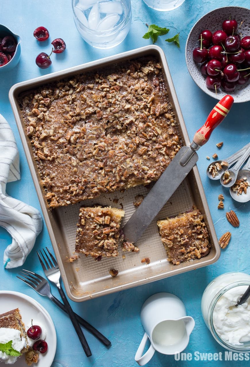 Pecan Glazed Cherry Buttermilk Cake