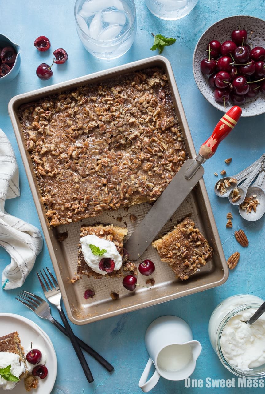 Pecan Glazed Cherry Buttermilk Cake