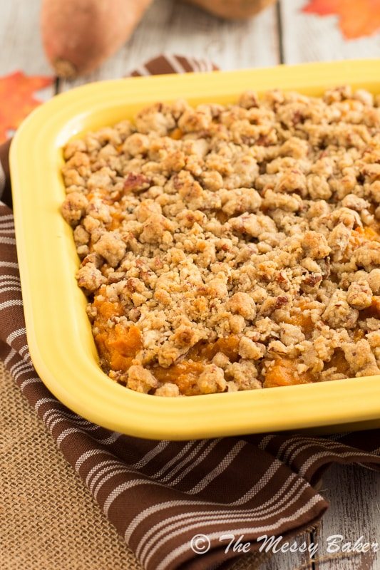 Pecan Streusel Topped Sweet Potato Casserole