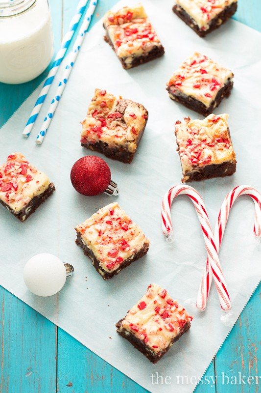 Peppermint Cheesecake Swirl Brownies