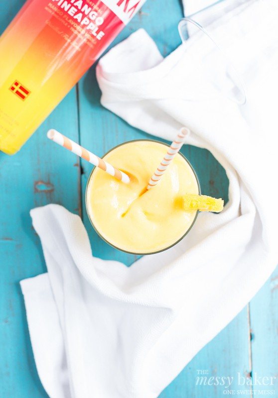 Pineapple Mango Slush Cocktail | www.themessybakerblog.com