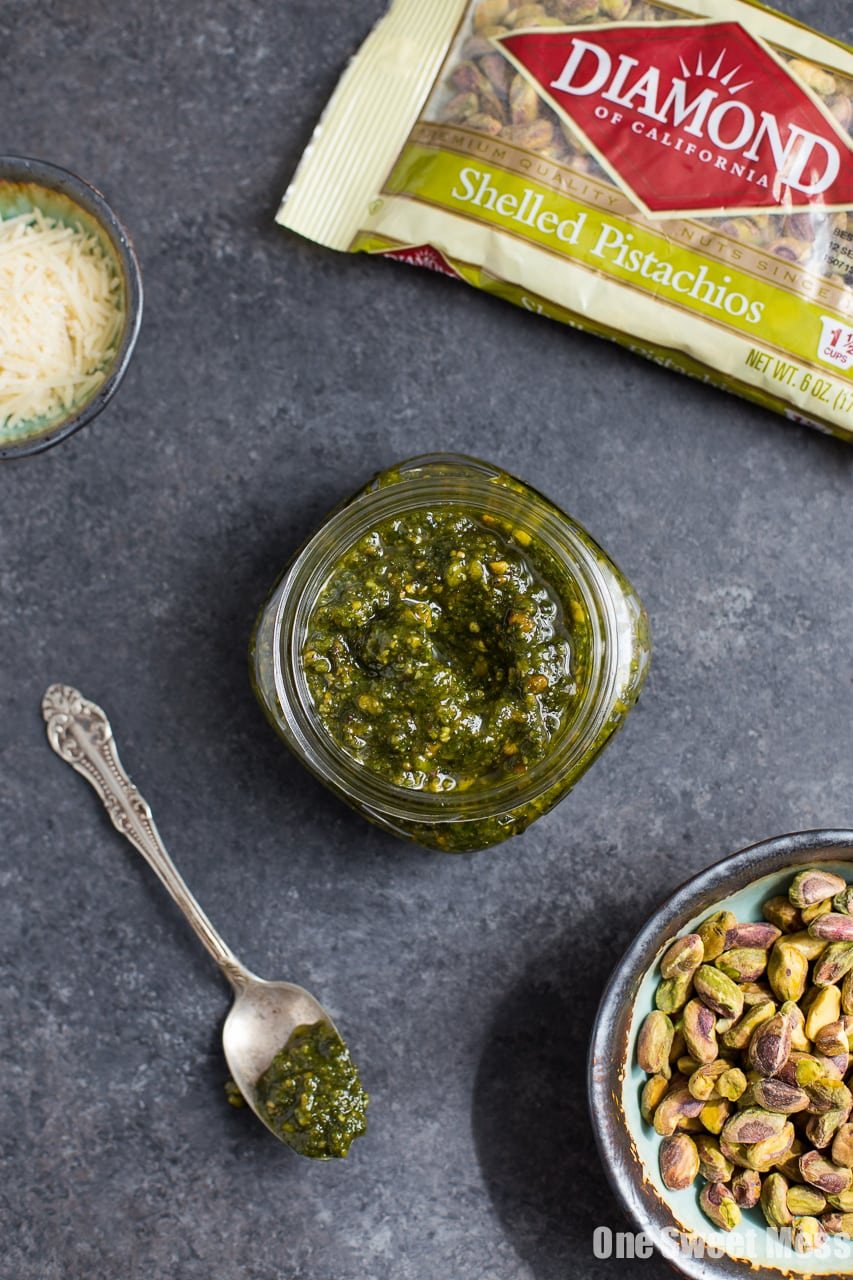 Pistachio Pesto & Asparagus Flatbread Pizza