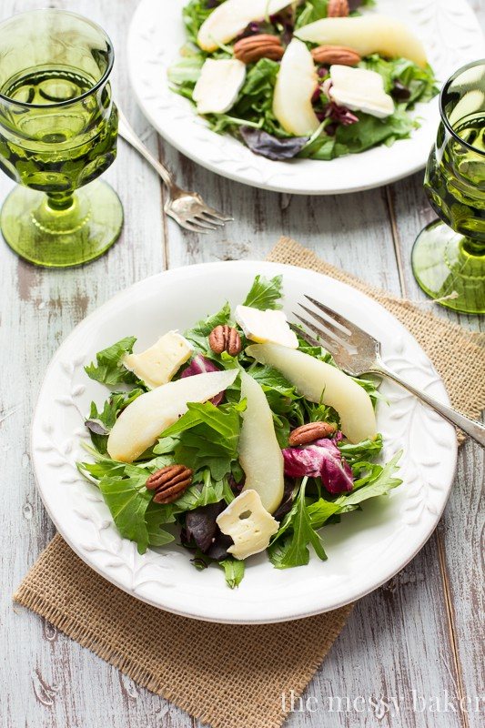 Poached Pear and Brie Salad