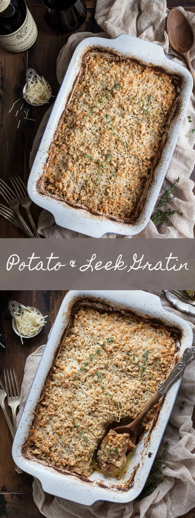 Potato & Leek Gratin: This creamy spring side dish is loaded with cheese and topped with a toasted walnut crumble.