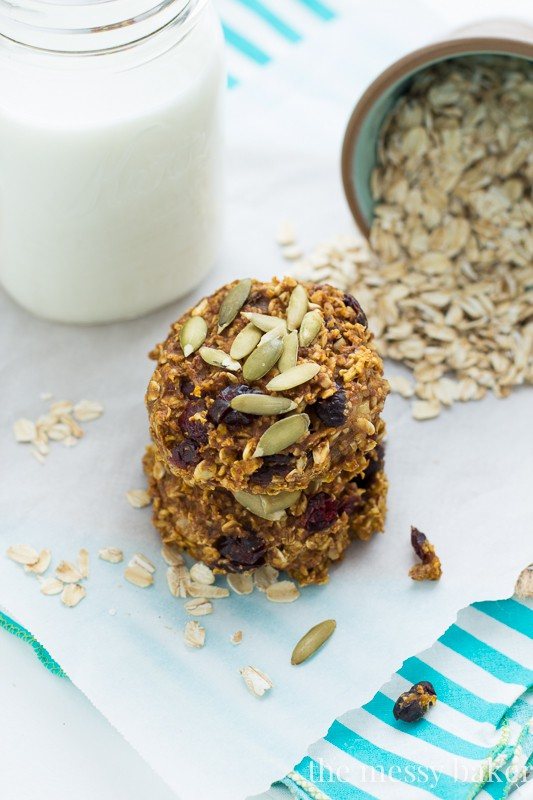 Pumpkin Banana Breakfast Cookies {Gluten-Free + Vegan} | www.themessybakerblog.com