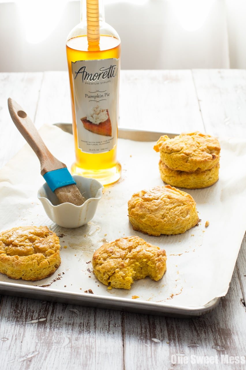 Pumpkin Biscuits with Brown Sugar Pumpkin Spice Glaze