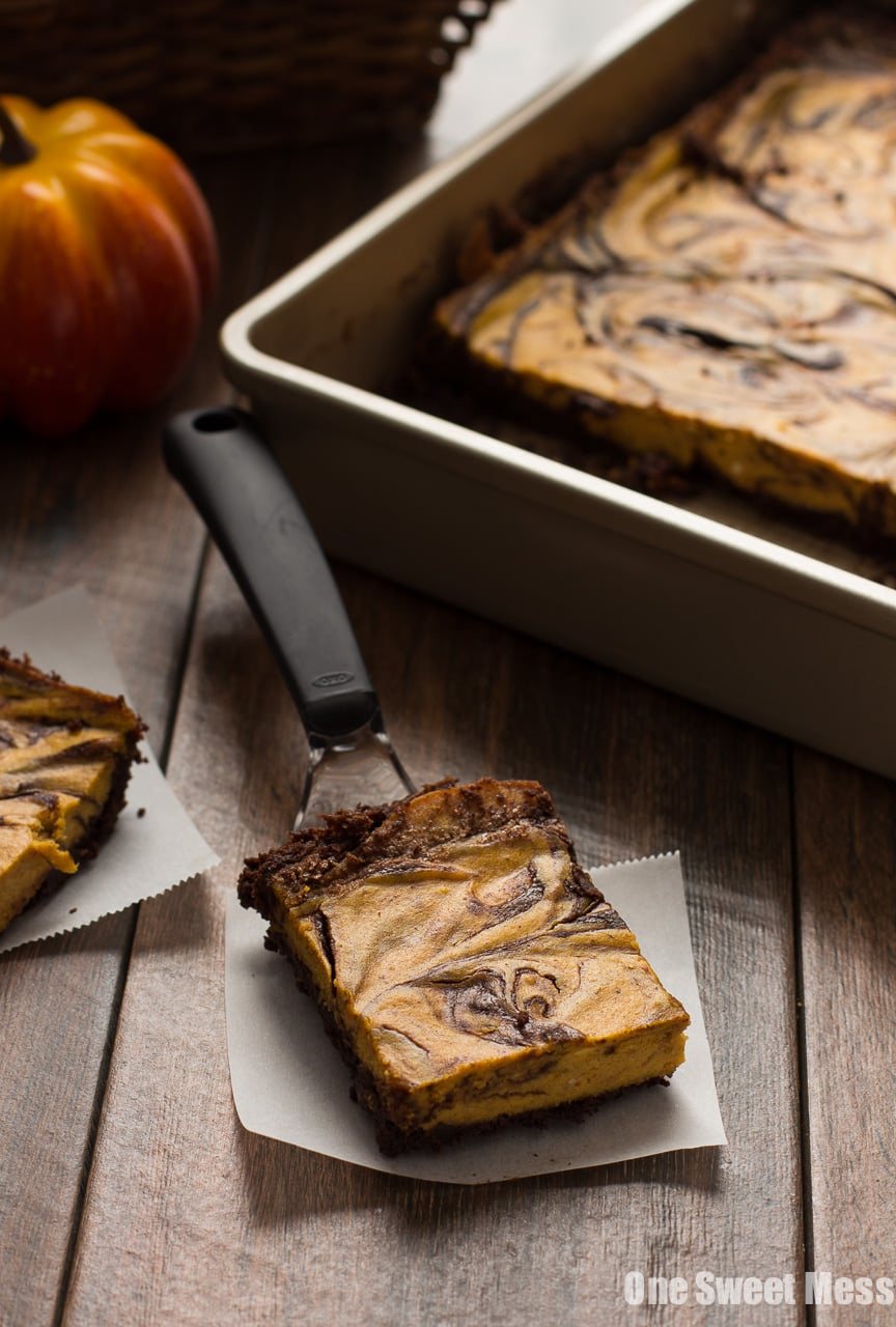Pumpkin Cheesecake Swirl Brownies