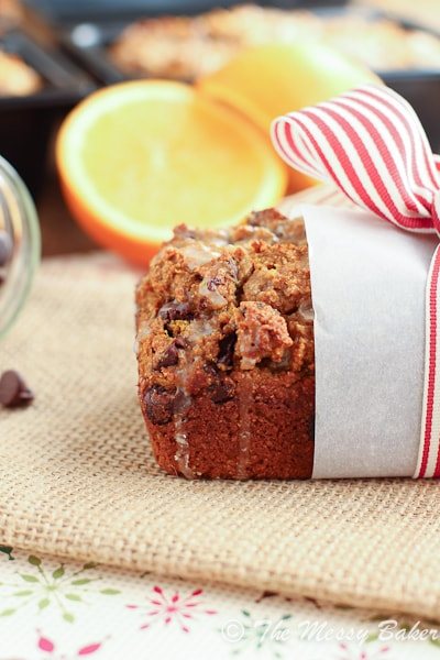 Pumpkin Orange Chocolate Chip Bread {www.themessybakerblog.com}-5651