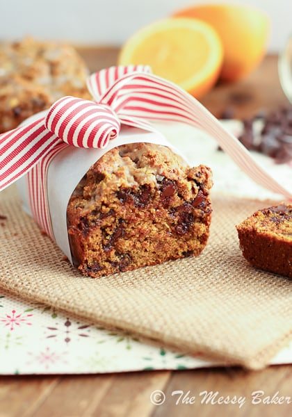 Pumpkin Orange Chocolate Chip Bread {www.themessybakerblog.com}-5673