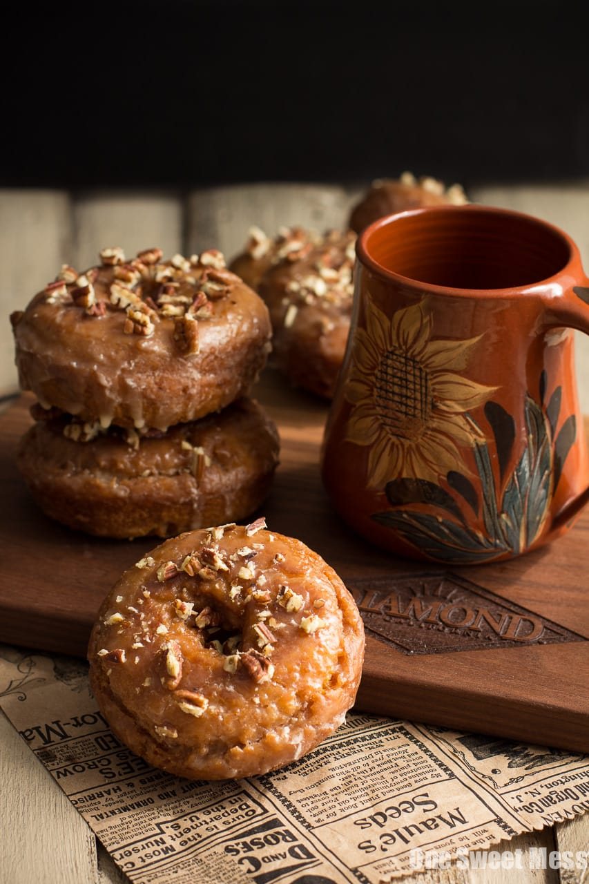Pumpkin Spice Donuts with Maple Glaze