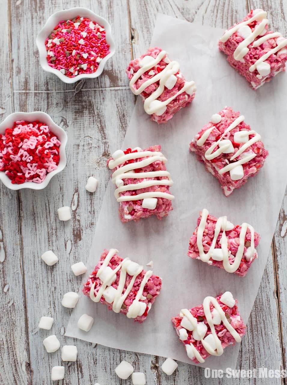 Red Velvet Rice Krispie Treats with Cream Cheese Glaze