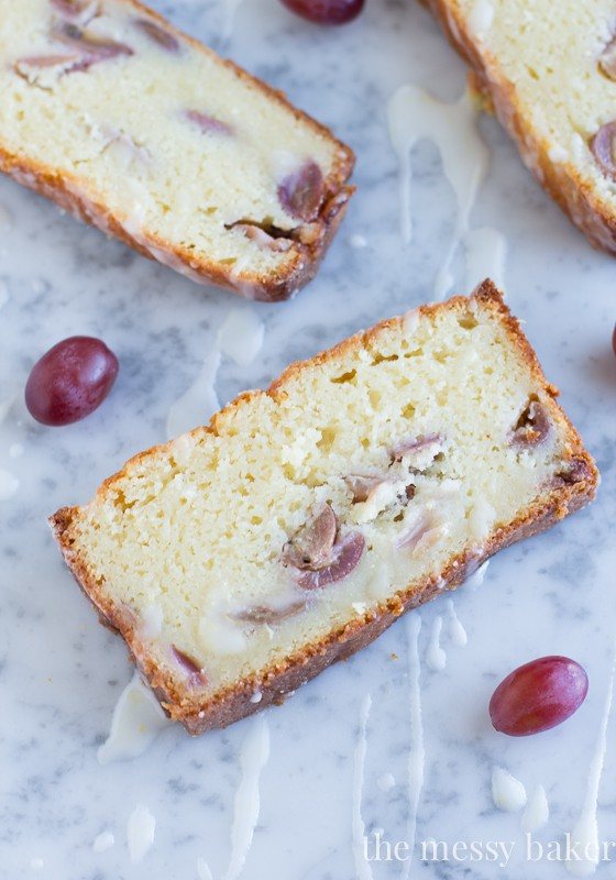 Ricotta Pound Cake with Grapes and a Lemon Glaze | www.themessybakerblog.com
