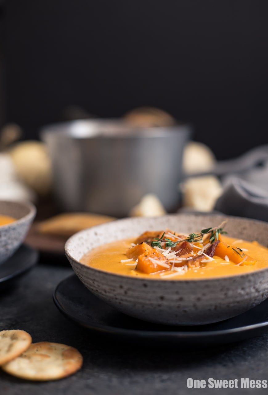 Roasted Butternut Squash & Sweet Potato Soup