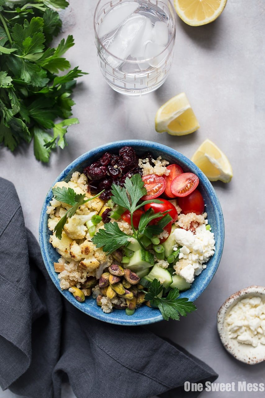Roasted Cauliflower Quinoa Salad {Gluten-Free + Vegetarian}