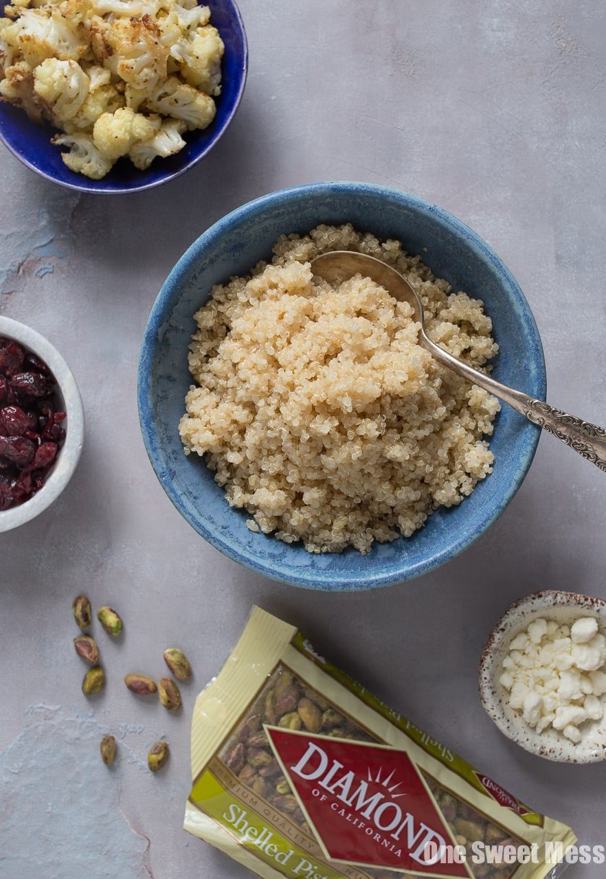 Roasted Cauliflower Quinoa Salad with Lemon Tahini Dressing