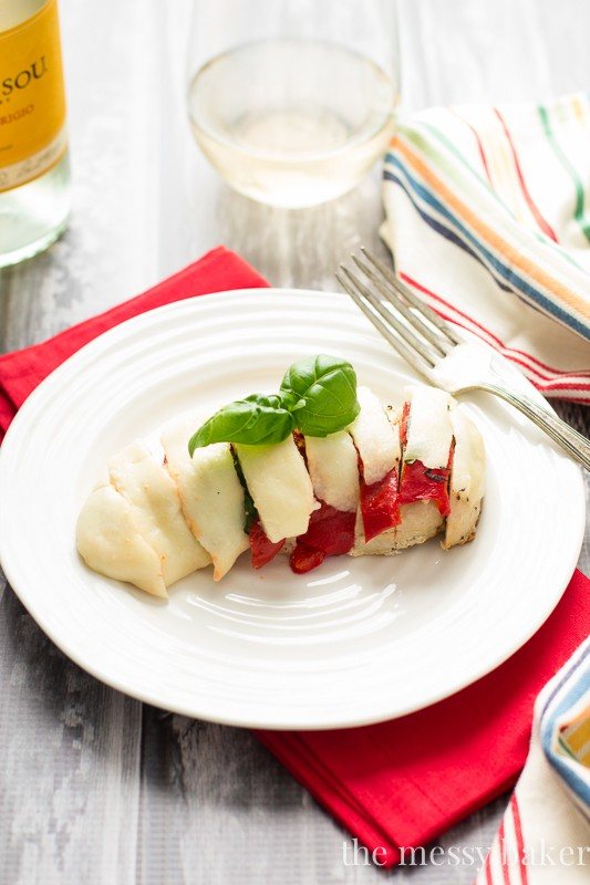 Roasted Red Pepper, Basil, and Mozzarella Chicken