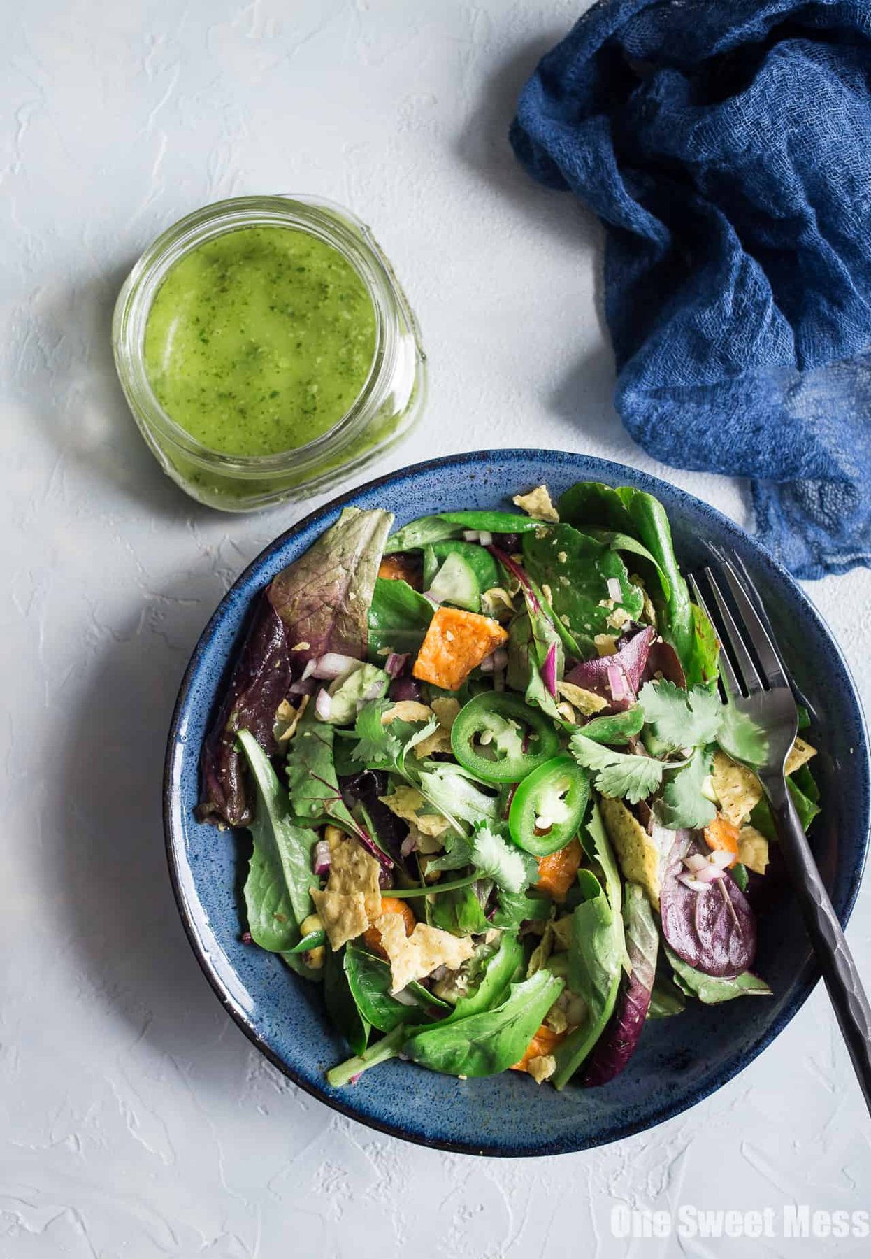 Roasted Sweet Potato and Black Bean Salad with Chili Lime Vinaigrette