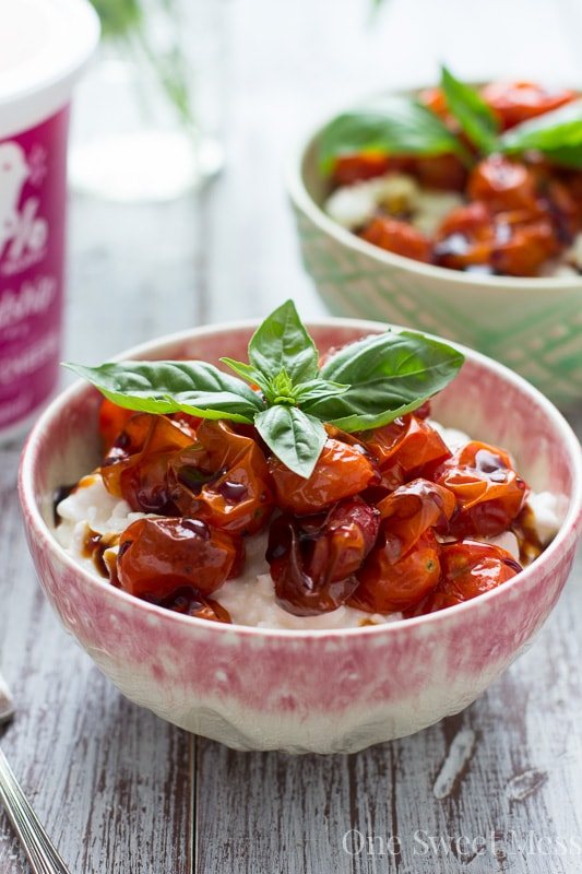 Roasted Tomato Basil Cottage Cheese Bowl