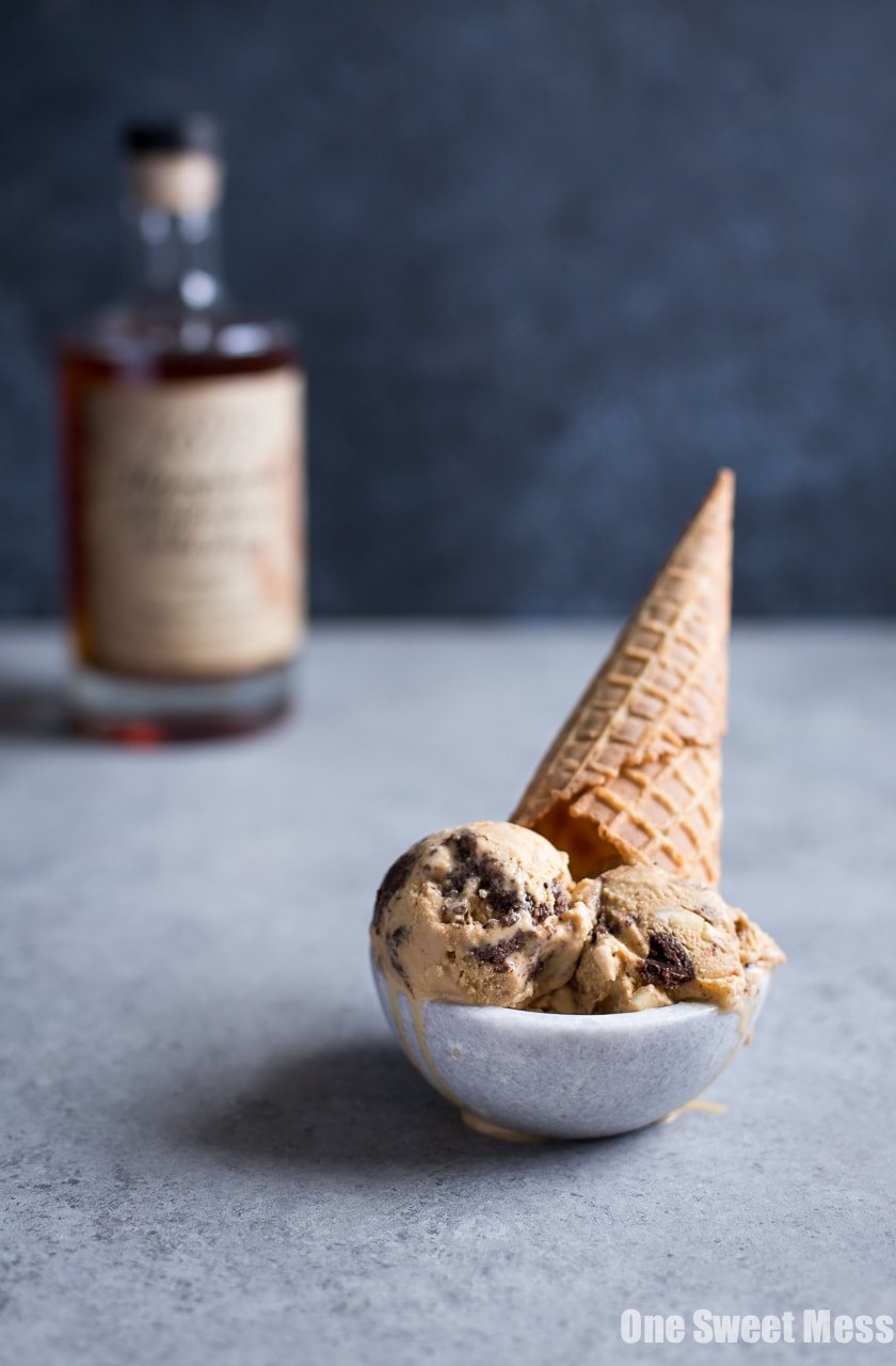 Salted Caramel Bourbon Fudge Brownie Ice Cream