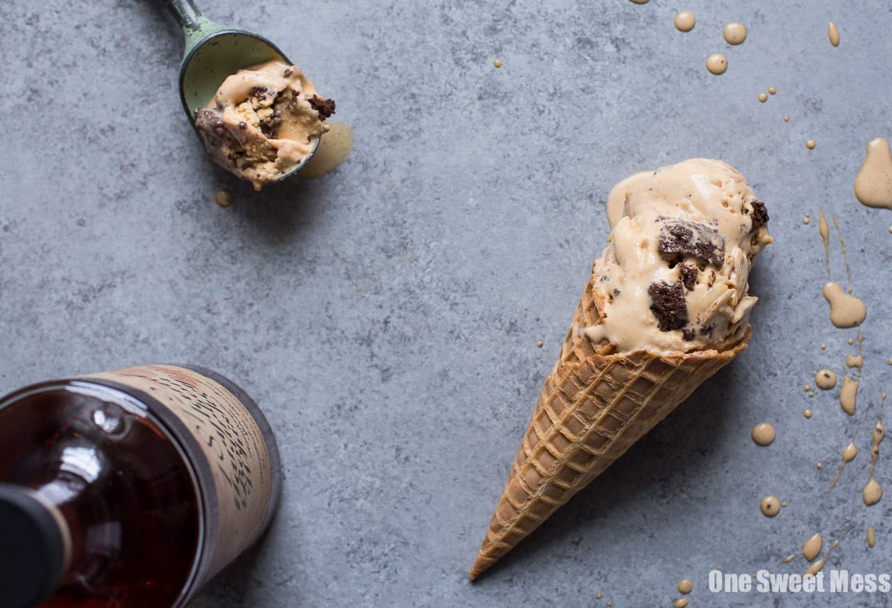 Salted Caramel Bourbon Fudge Brownie Ice Cream