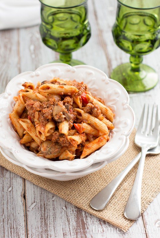 Sausage & Mushroom Ragu from www.themessybakerblog.com