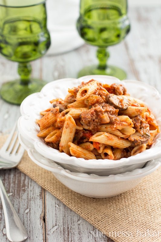 Sausage and Mushroom Ragu ~ #SundaySupper